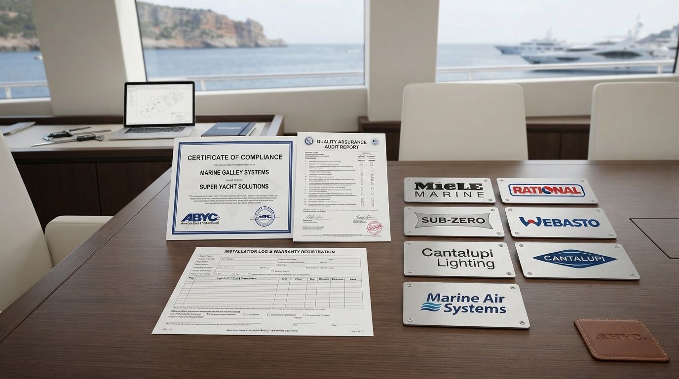 Professional certifications and manufacturer accreditations — The Superyacht Galley quality standards